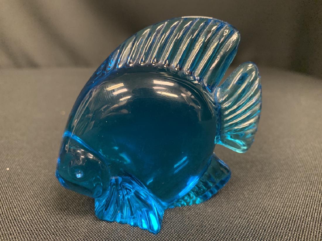 SIGNED DAUM FRANCE BLUE COBALT GLASS FISH: DAUM France signature on bottom of small glass fish. Deep cobalt like blue in color. Beautiful carved glass art workmanship.3" L x 2.75"H x 1.5"D Excellent condition.
