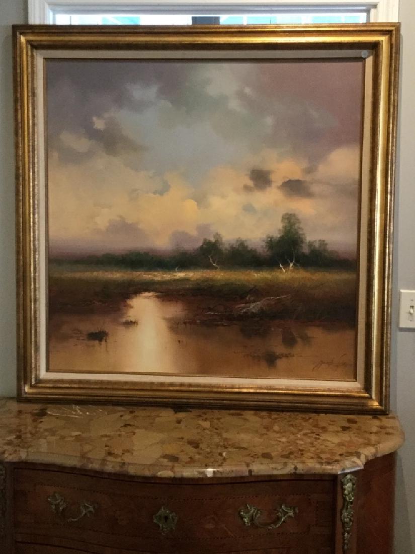 ARTIST SIGNED HIGHWAYMEN STYLE MARSH PAINTING (1 of 6)