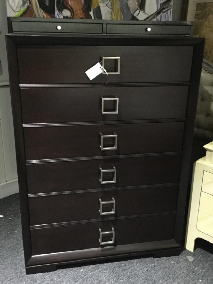 MICHAEL WEISS "MODERNISM" TALL WOODEN BLACK CHEST (1 of 4)