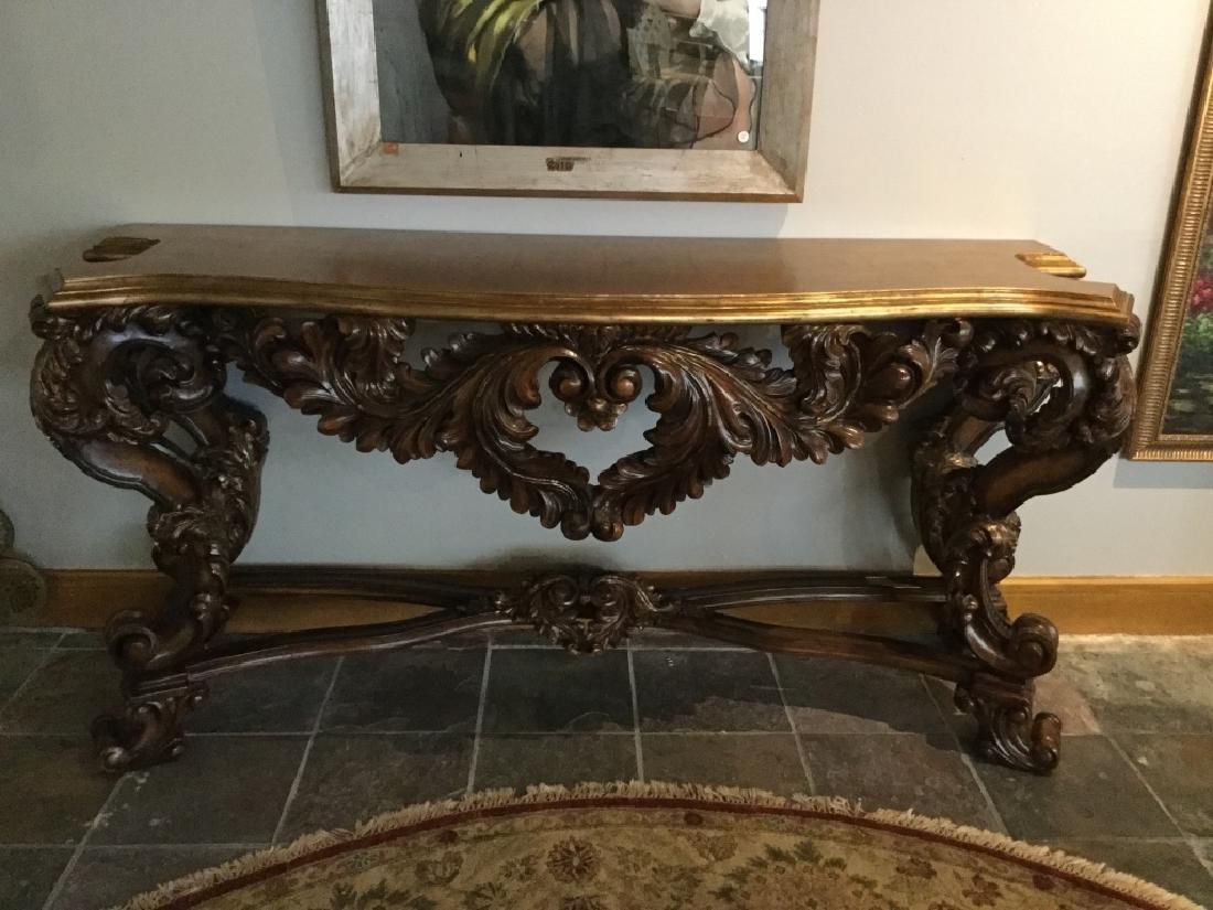 THEODORE ALEXANDER CARVED TUSCAN GOLD CONSOLE (1 of 4)