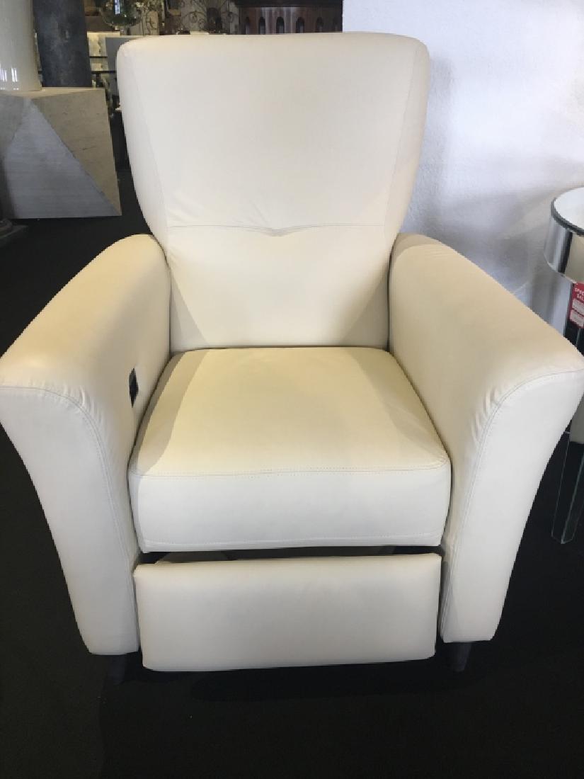 Jaymar Electric Cream Leather Recliner: Brand New Item- Designer Stock Measurements: Width: 25in Height: 42in Seat Depth: 22.8in