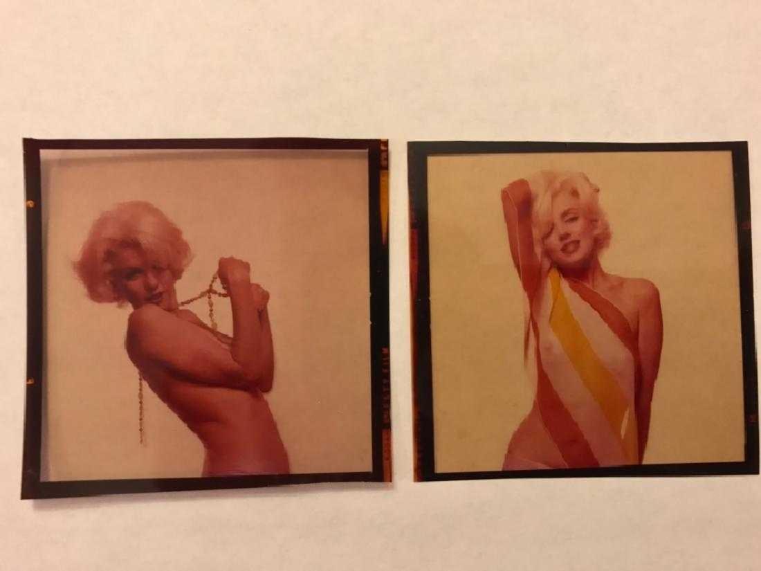 MARILYN MONROE NUDE PHOTO POSITIVES BY BERT STERN: Original UNCIRCULATED photo positives taken by Bert Stern in Marilyn's last photographic session with him. "The Last Sitting" Two total positives, these are authentic and guaranteed (they are positive