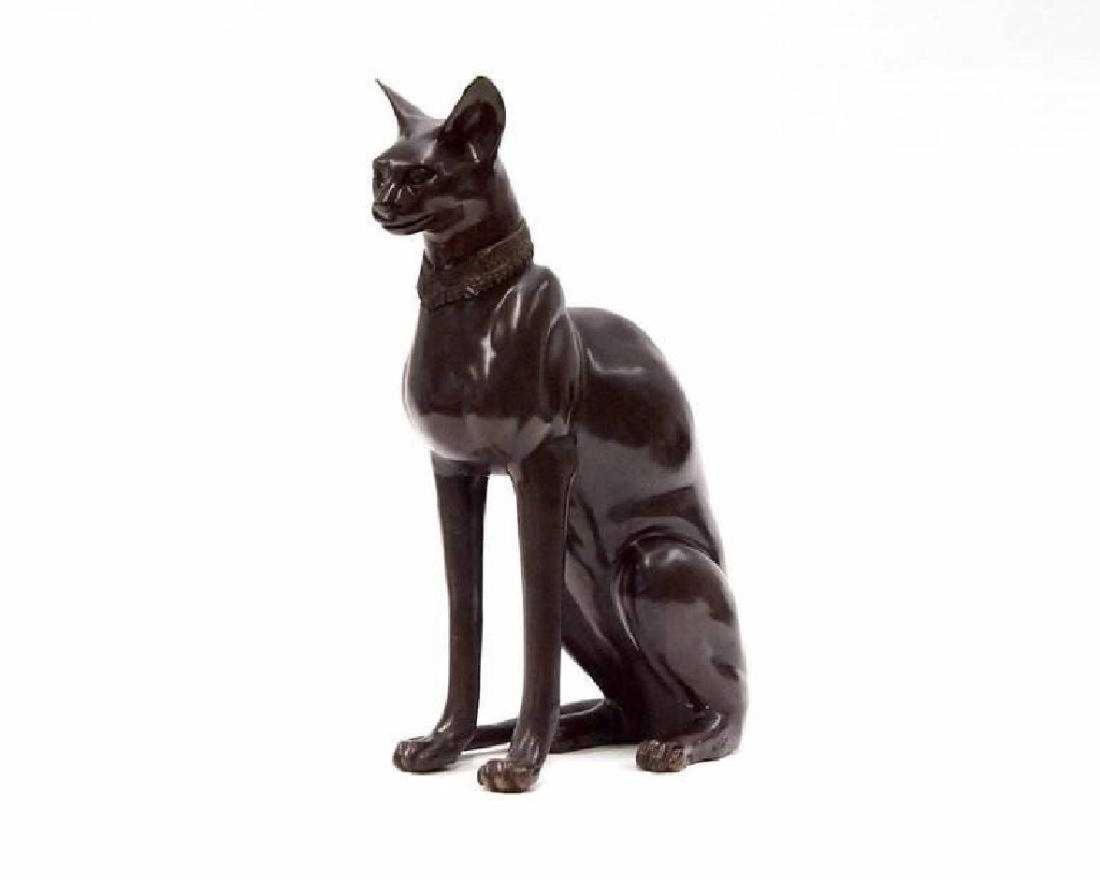 A. TIOT LARGE BRONZE EGYPTIAN CAT BASTET GODDESS (1 of 7)