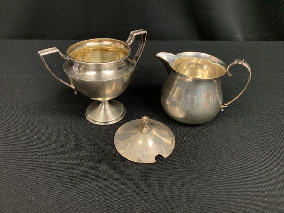 3PC INTERNATIONAL STERLING SUGAR BOWL & CREAMER (1 of 15)