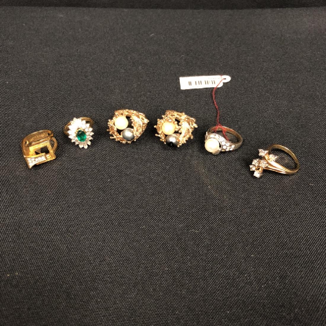 LOT OF 6 18K GP GF GOLD PLATED GOLDTONE RINGS (1 of 8)