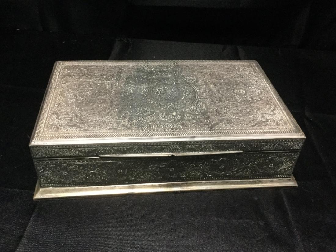 ANTIQUE STERLING SILVER ENGRAVED MANDELA MISC BOX (1 of 8)