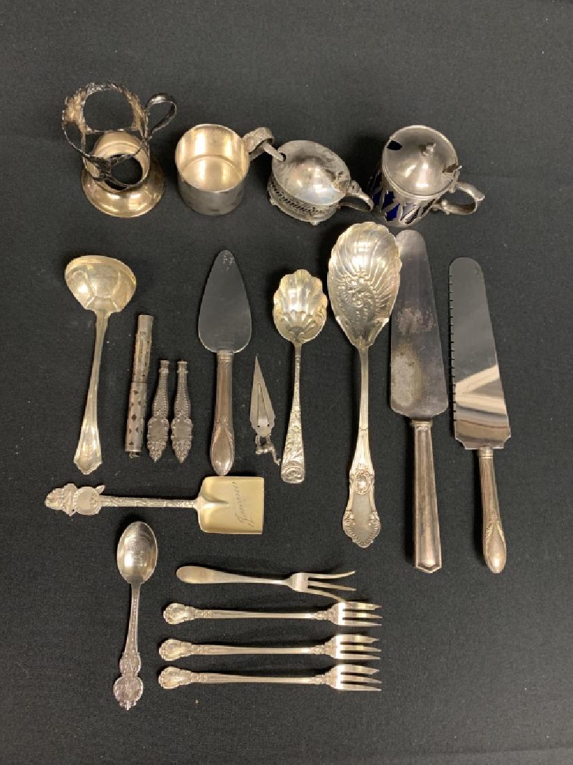 20 PC LOT OF STERLING SILVER MISC CUPS FLATWARE ++ (1 of 10)