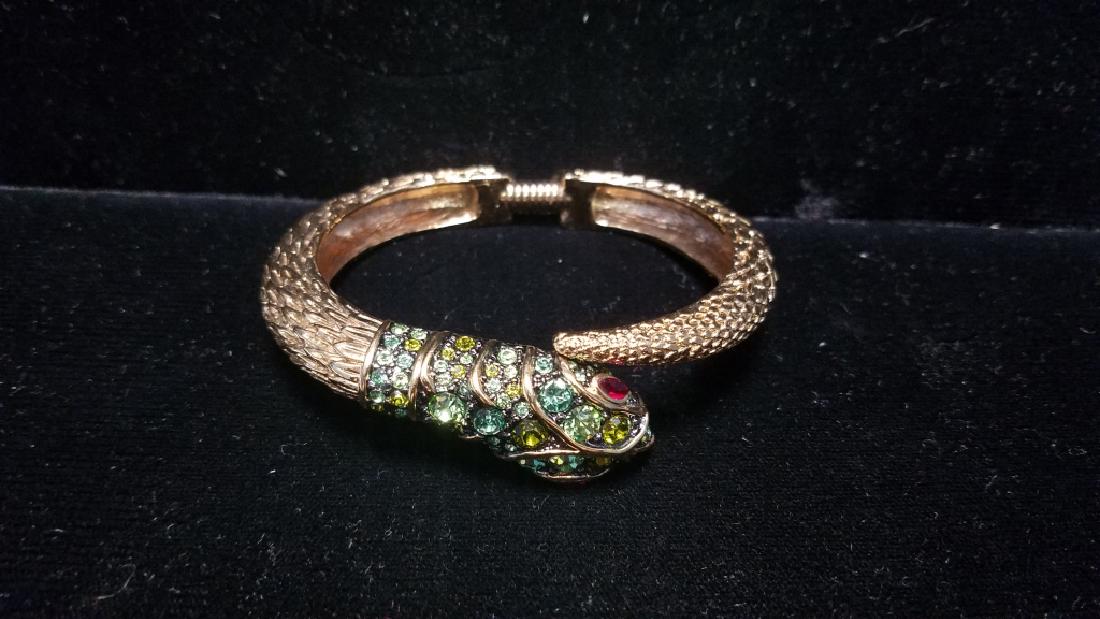 KENNETH JAY LANE ENAMEL SNAKE CUFF BRACELET (1 of 9)