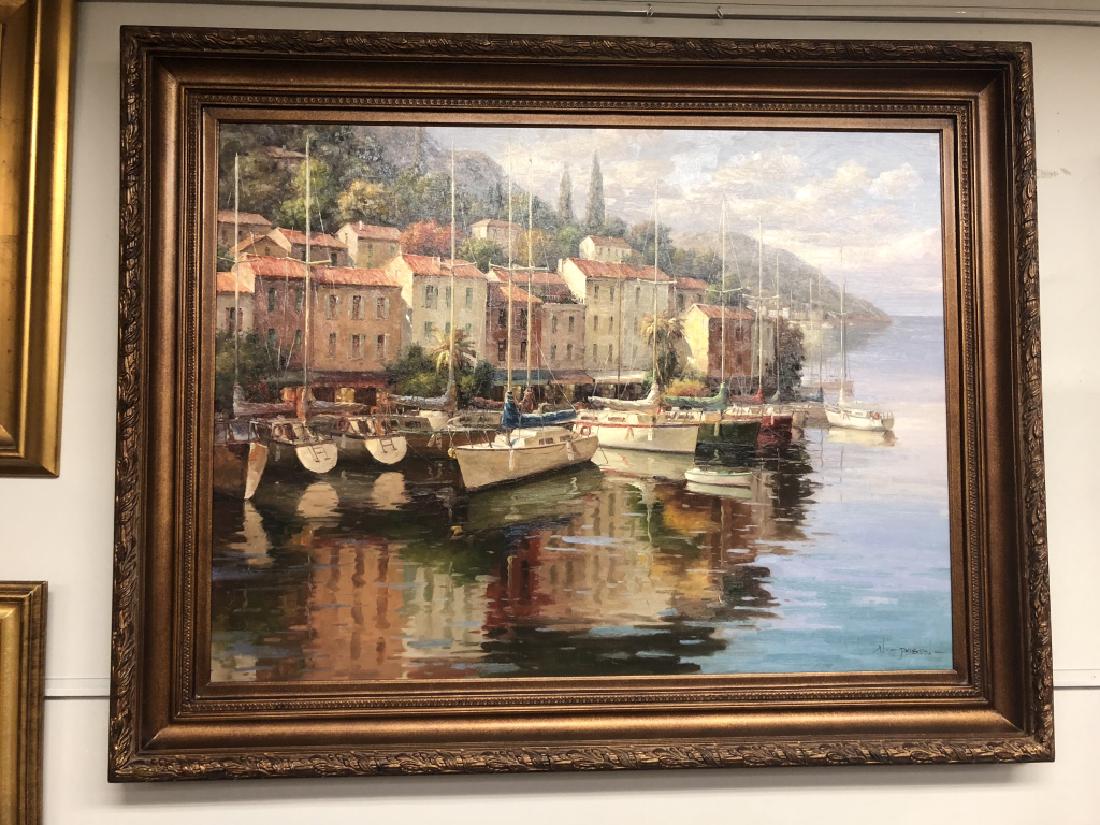 ORIGINAL OIL PAINTING BY JACOBSEN MARINA SCENE EUO (1 of 2)