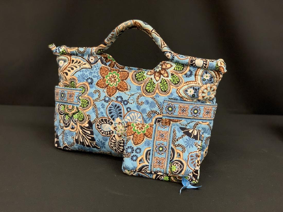 2PC VERA BRADLEY SKY BLUE FLORAL TOTE & POCKETBOOK (1 of 13)