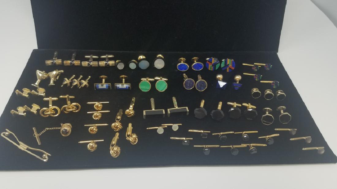 HUGE LOT OF 28 GOLD GOLDTONE FANCY CUFFLINKS (1 of 13)
