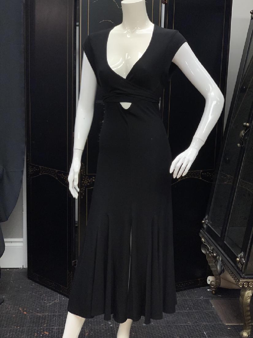 DONNA KARAN CROSSBODY BLACK PLUNGE DRESS (1 of 7)