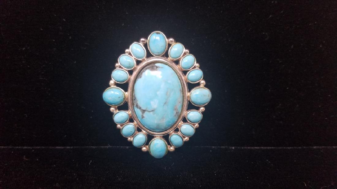 CAROLYN POLLACK TURQUOISE STERLING SILVER PENDANT (1 of 7)