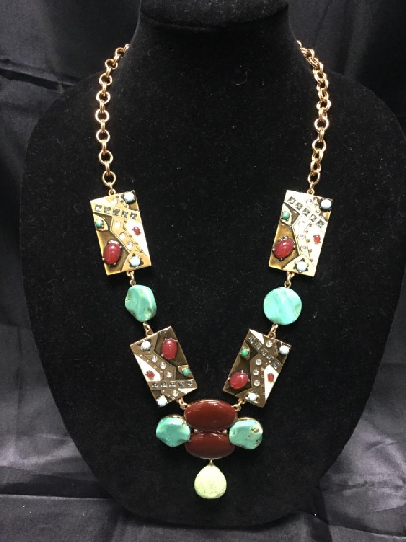 OSCAR DE LA RENTA OVERSIZED CABOCHON NECKLACE (1 of 3)