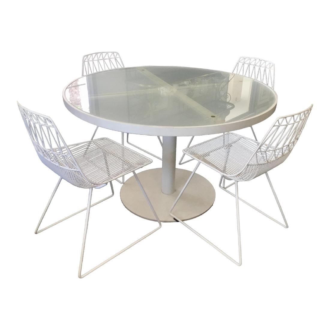 5PC ITALIAN MODERN WHITE PATIO SET (1 of 9)