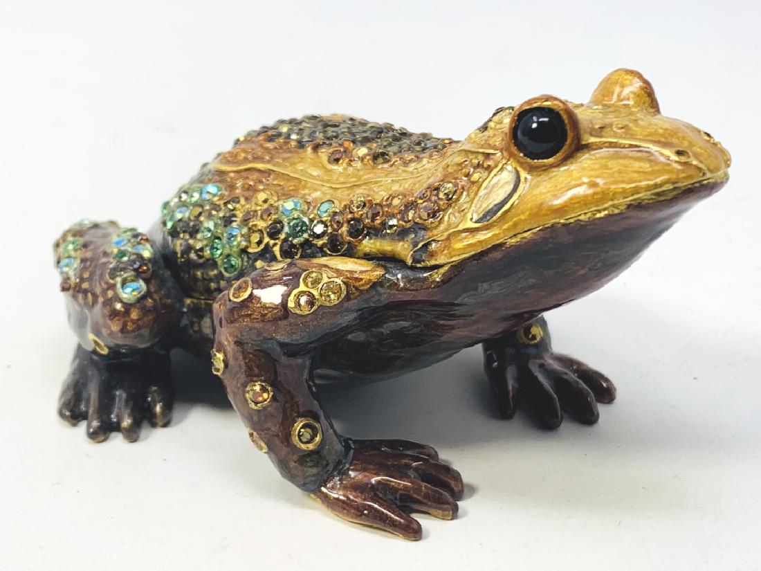 RARE JAY STRONGWATER ENAMELED FROG CLOCK (1 of 8)