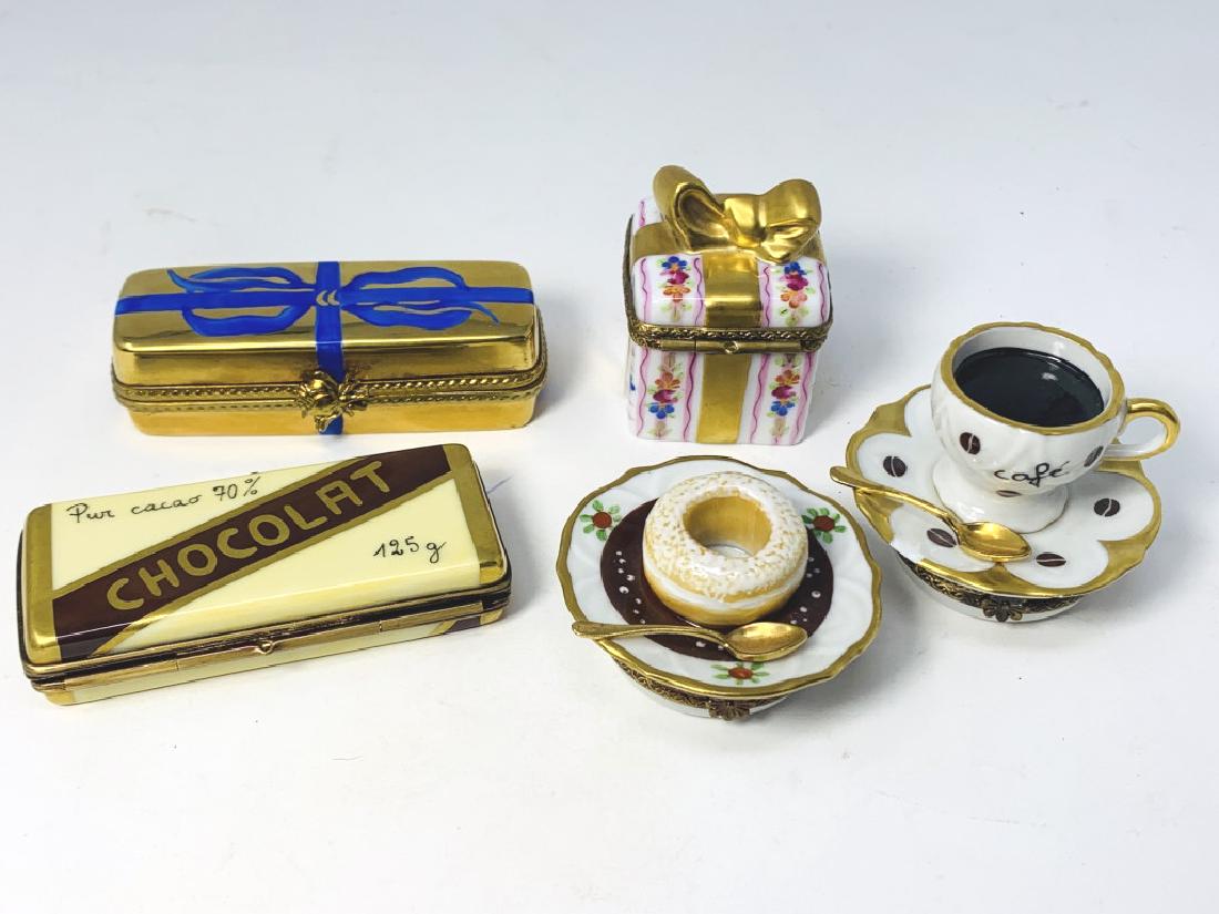 LOT OF 5 LOVELY LIMOGES ROCHARD TRINKET BOXES (1 of 2)