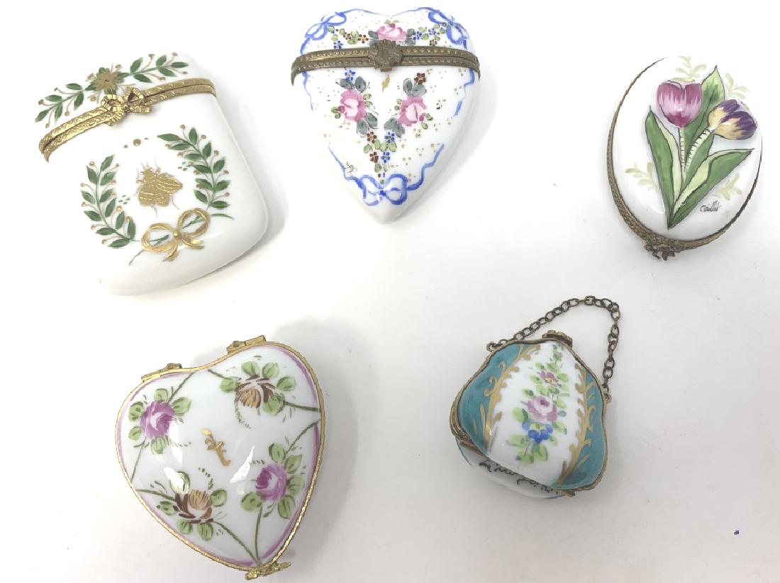 LOT OF 5 LIMOGES PORCELAIN TRINKET BOXES (1 of 3)