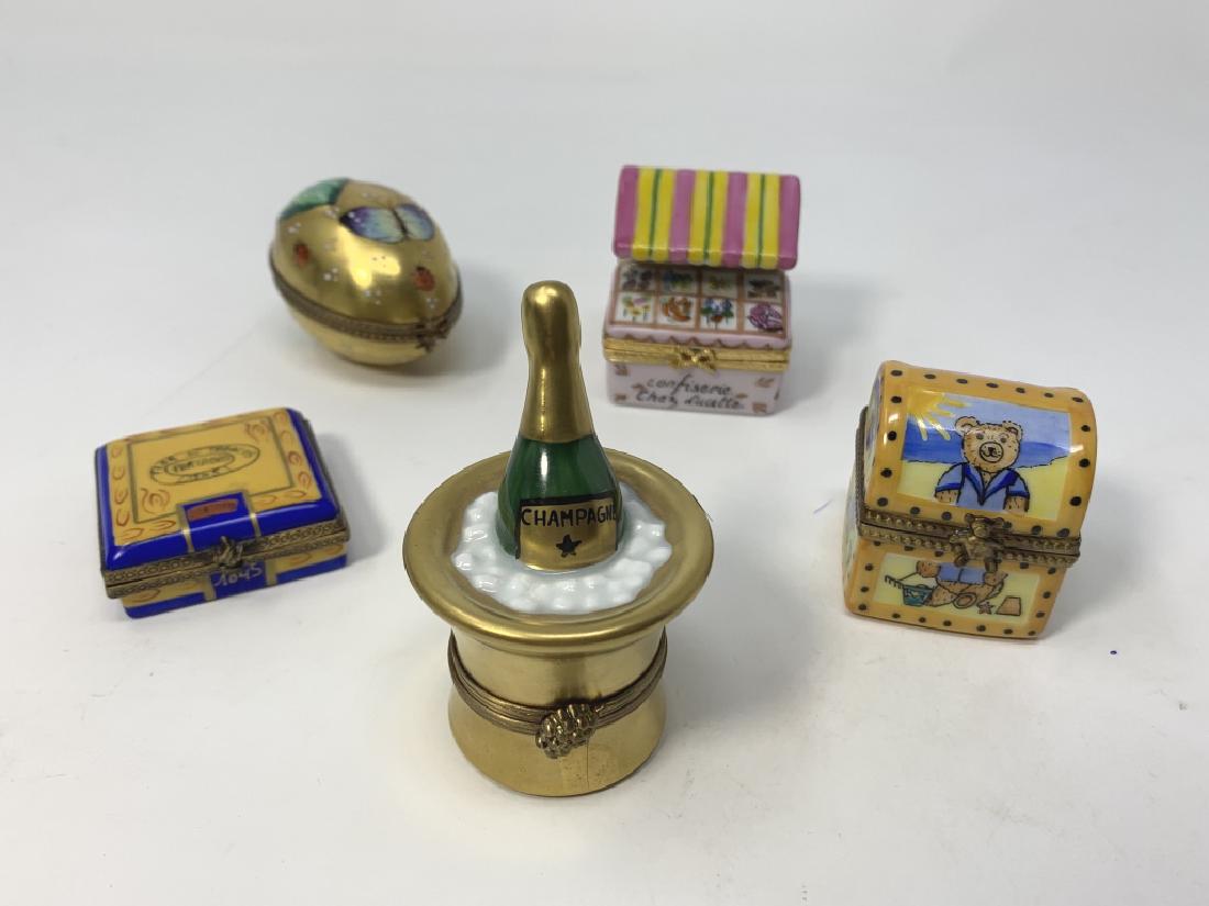 LOT OF 5 LIMOGES PORCELAIN TRINKET BOXES (1 of 3)