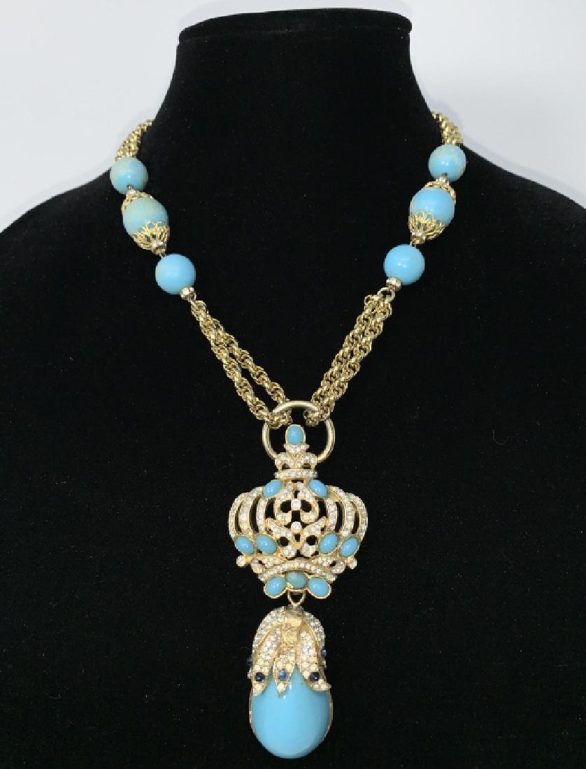 LES BERNARD HI-FASHION FAUX TURQUOISE NECKLACE (1 of 3)