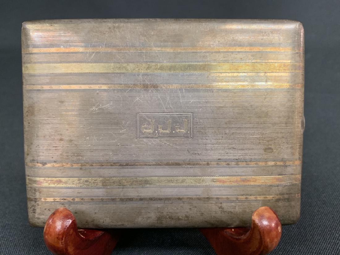 VINTAGE STERLING AND 14KT Y GOLD CIGARETTE CASE (1 of 5)