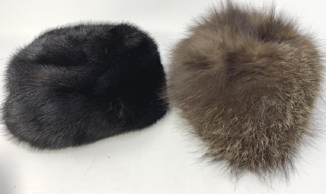 2 OLD FUR HATS ONE MINK ONE RACOON (1 of 3)