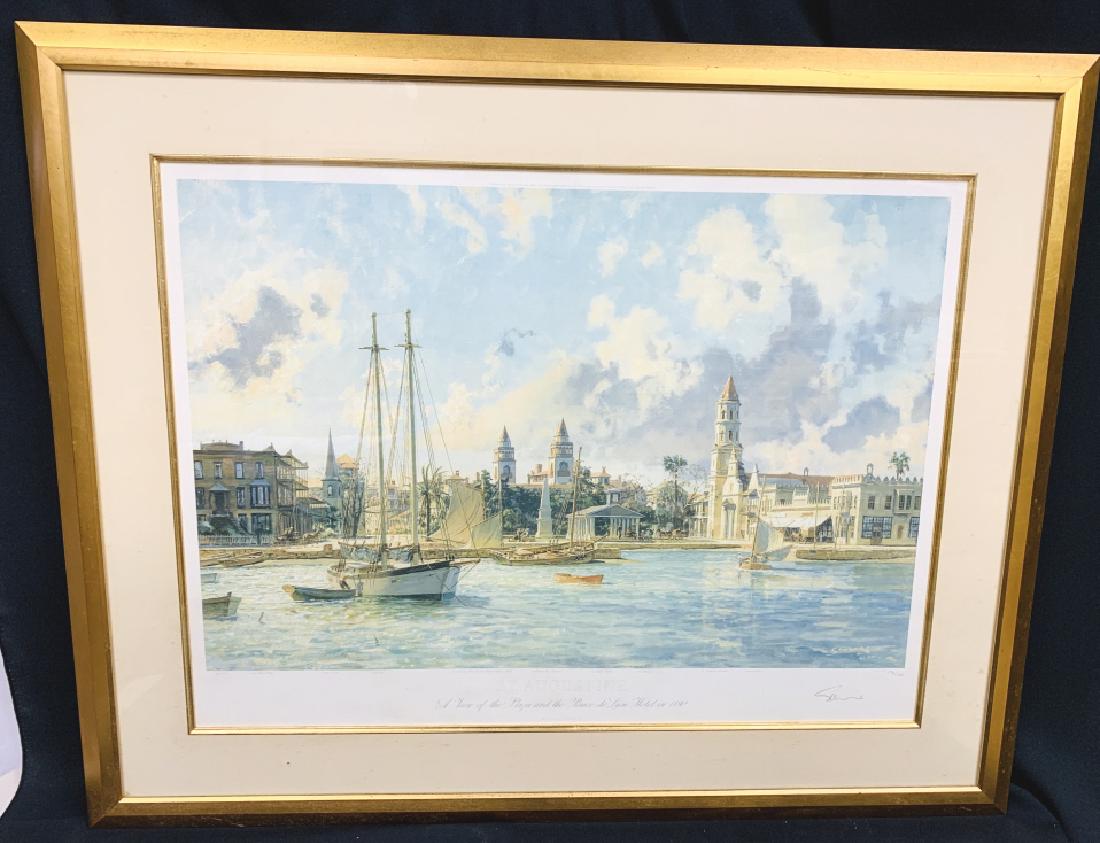 JOHN STOBART SIGNED & # PRINT OLD ST.AUGUSTINE (1 of 5)