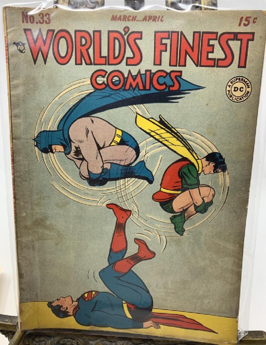 BATMAN & SUPERMAN D.C #33: Distributed in March of 1948 Please note we are an auction house, NOT graders, ALL comics are sold as is, without exception. There are some great comics here all have been stored in plastic sleeves. T