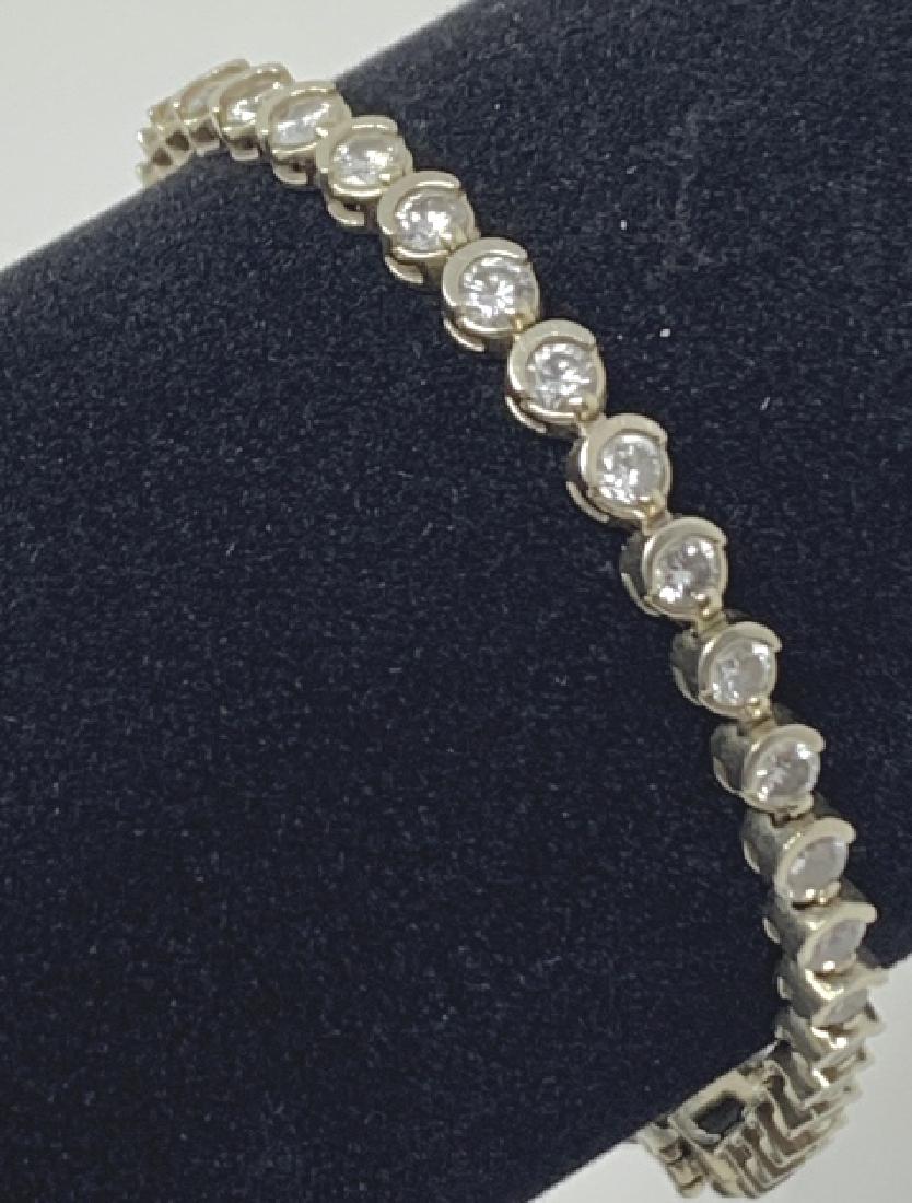 VINTAGE 14KT Y GOLD & 2CT DIAMOND TENNIS BRACELET (1 of 8)
