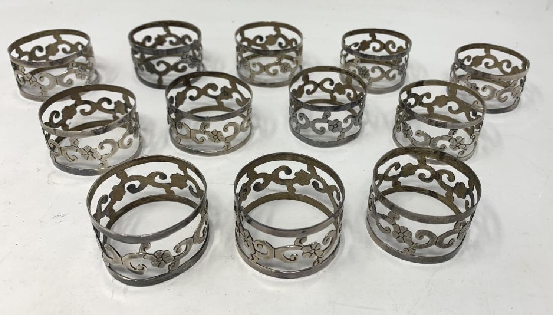 WONDERFUL SET (12) TAXCO SIGNED 925 NAPKIN RINGS (1 of 3)