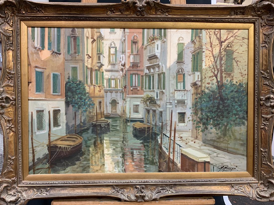 ITALIAN SCHOOL 20TH CENTURY O/C OF A VENICE SCENE (1 of 3)