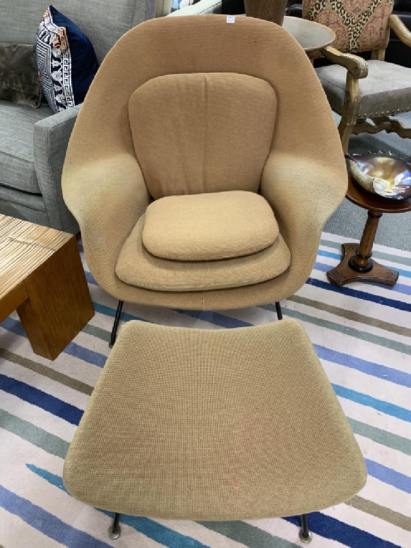 WOMB CHAIR BY EERO SAARINEN: Gorgeous original WOMB chair by Eero Saarinen. Note not original upholstery, this has been recovered. In excellent condition as recovered. See all pictures. Third party shipping required
