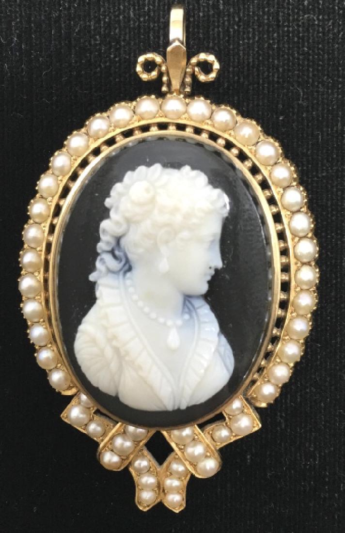 IMPORTANT ART NOUVEAU 14KT LARGE BROOCH (1 of 2)