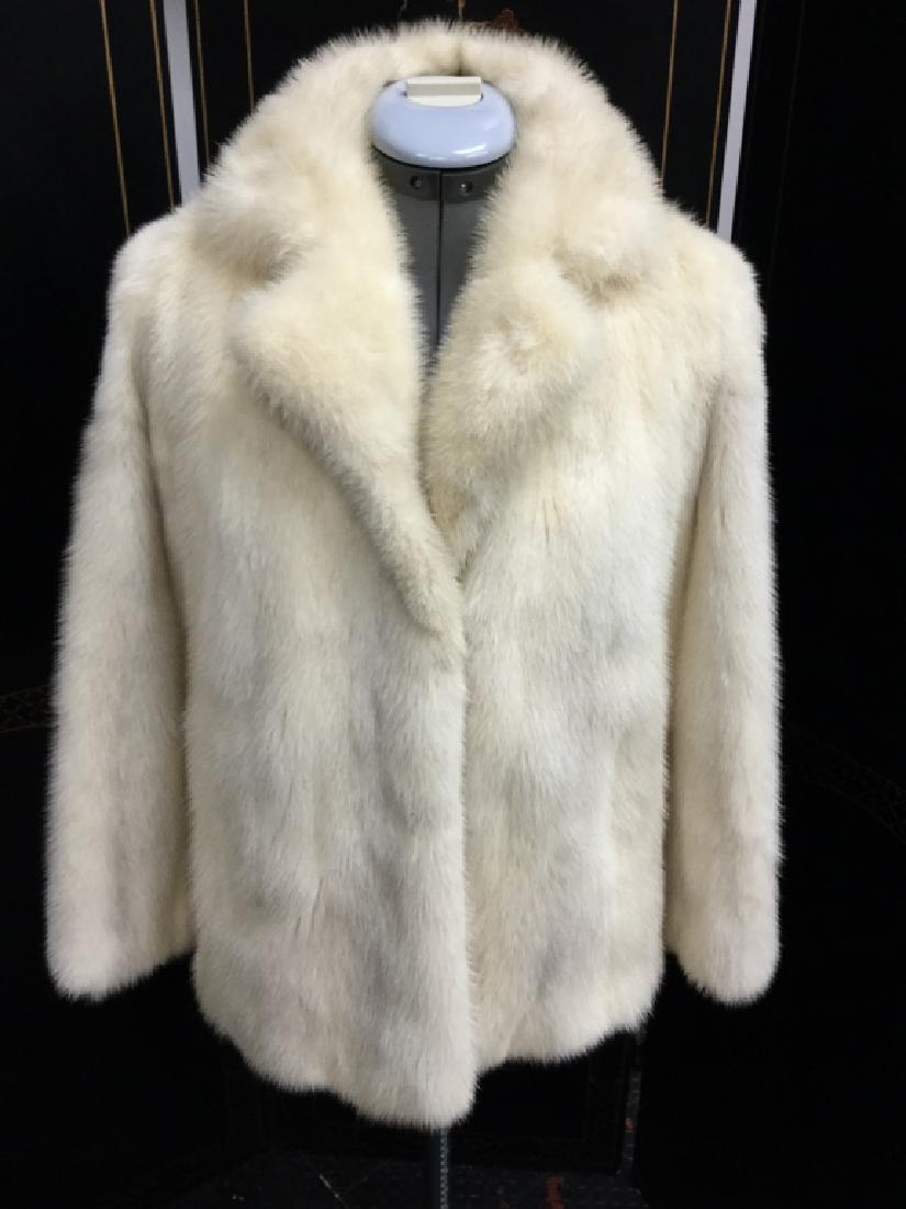 BOB & HARVEY KAGEL VINTAGE WHITE FUR MIDI COAT SML (1 of 3)
