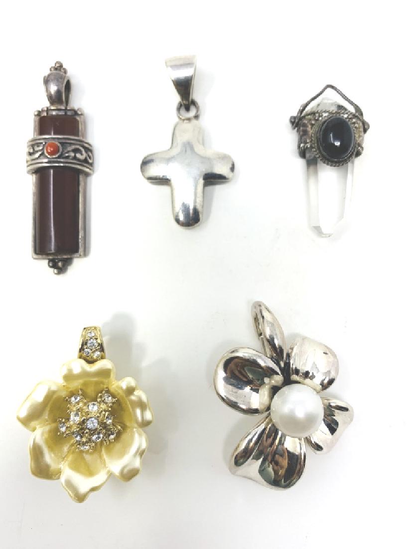 COLLECTION OF 5 STERLING VINTAGE PENDANTS (1 of 4)