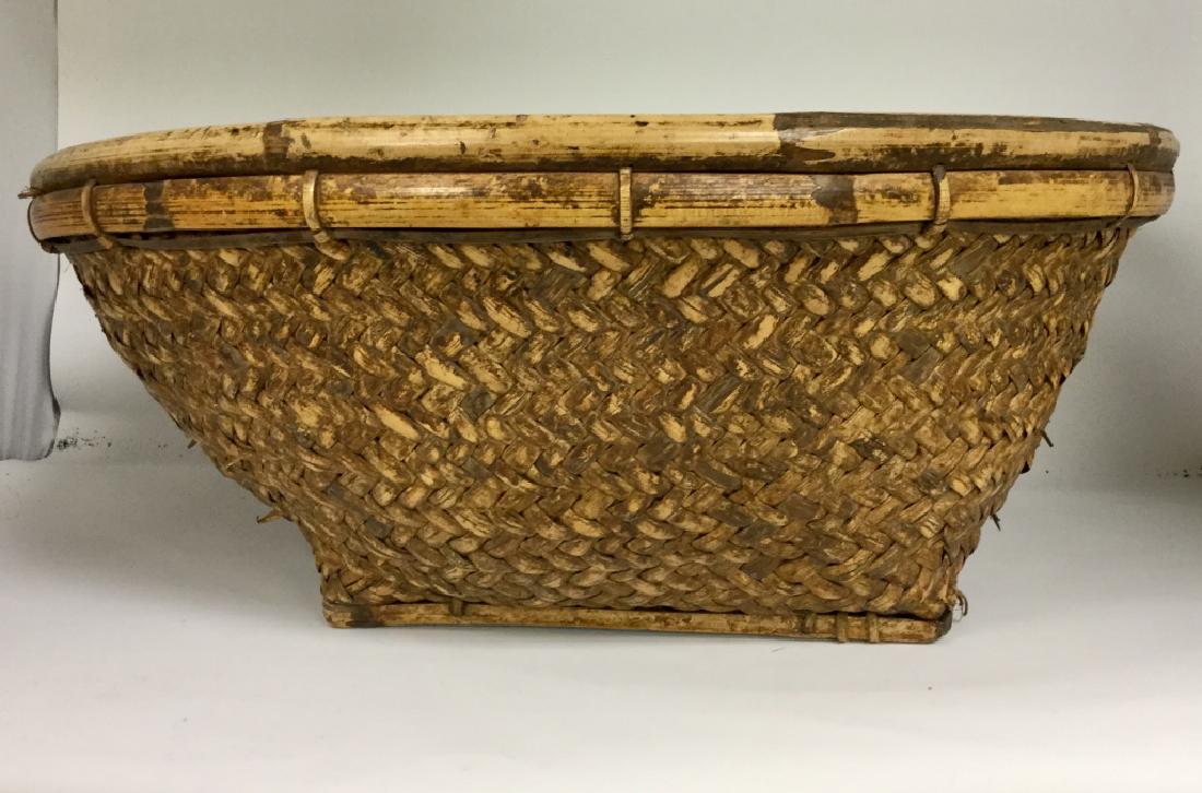 ANTIQUE JAPANESE IKEBANA LARGE WOVEN BASKET (1 of 3)
