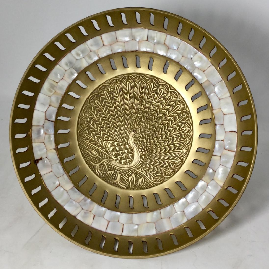 MAITLAND SMITH HAND MADE BRASS  & M.O.P. BOWL (1 of 1)