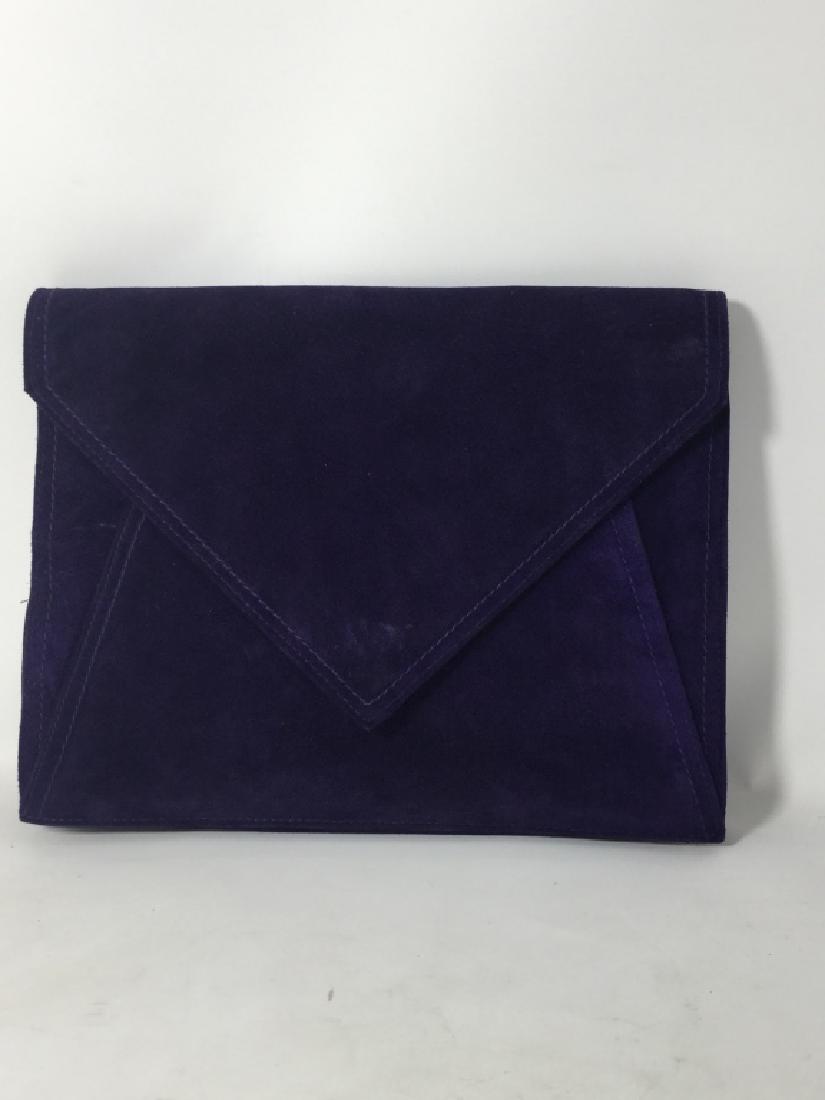 ANDREA PFISTER BLUE SUEDE CLUTCH LIKE NEW (1 of 4)