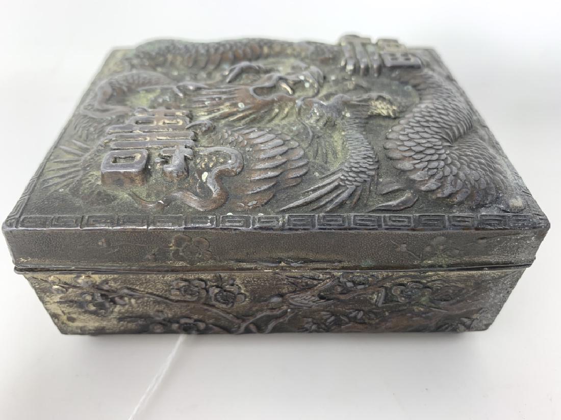 ANTIQUE JAPANESE SILVER DRAGON BOX (1 of 4)