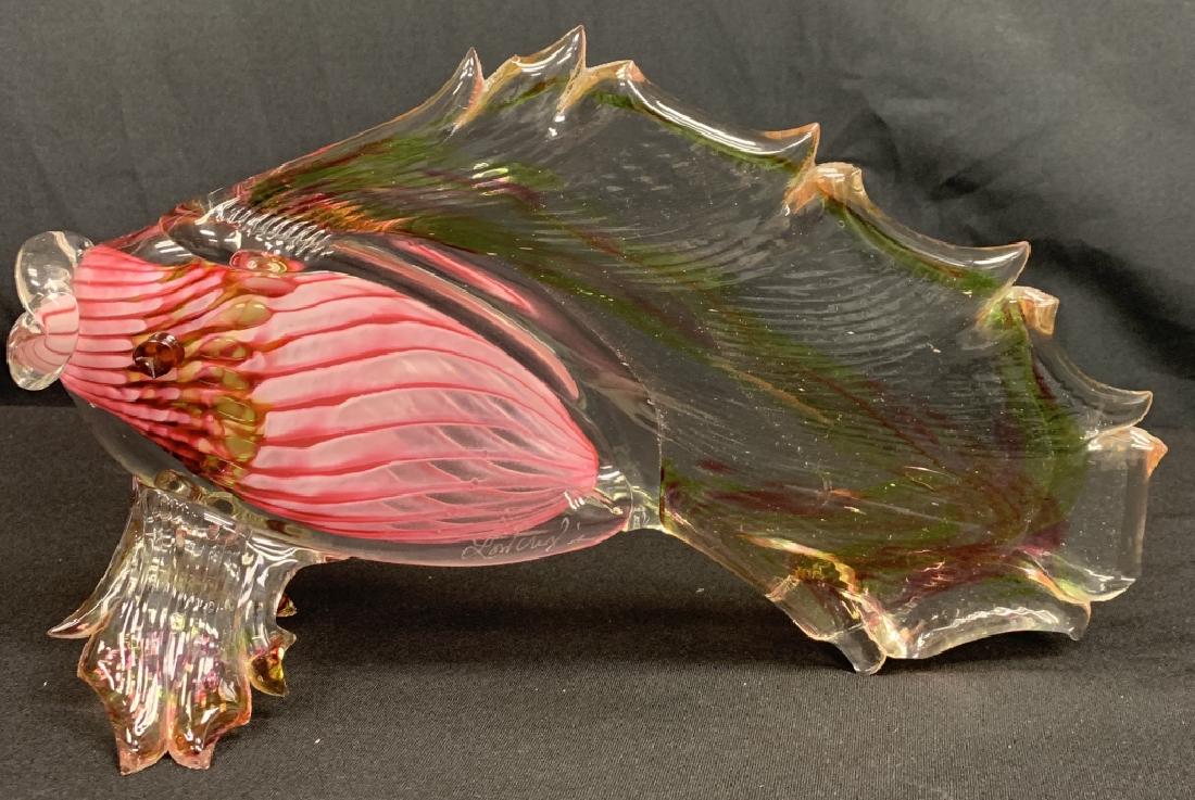 LARGE BLOWN GLASS FIGURINE OF A LARGE FISH (1 of 2)