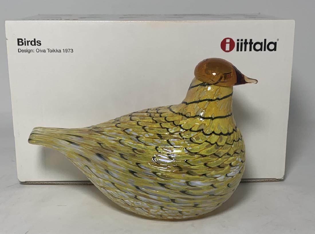 IITTALA OIVA TOIKKA GLASS "SUMMER GROUSE" W/ BOX (1 of 3)