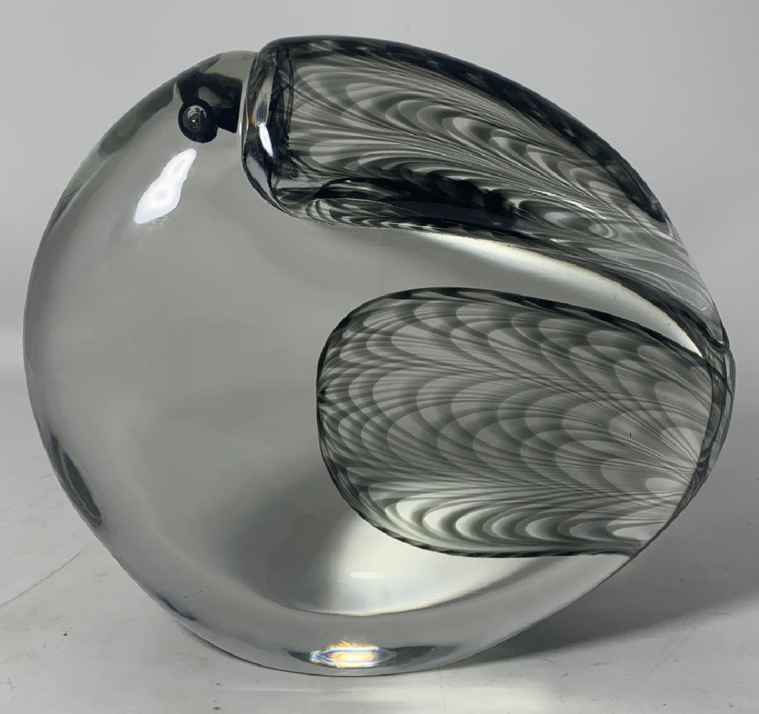 LARGE GLASS ROUND FISH PAPERWEIGHT (1 of 3)