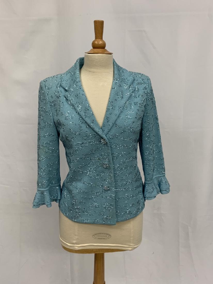 ST. JOHN WN'S TURQUOISE JACKET W/ RHINESTONES 10 (1 of 4)