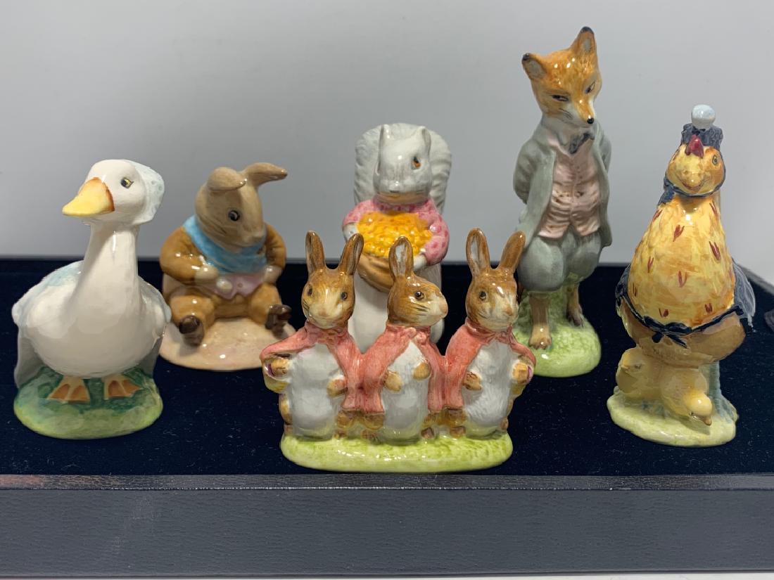 BEATRIX POTTER BESWICK ENGLAND SET OF 6: Beautiful collection in excellent condition Sally Hemnny Penny 1974 "Tony Whiskered Gentleman" 1954 "Rebeccah Puddle-Duck" 1981 "Royal Albert Beatrice Potter Goody Tipshoes" 1961 "Flopsy, Mopsy and Co
