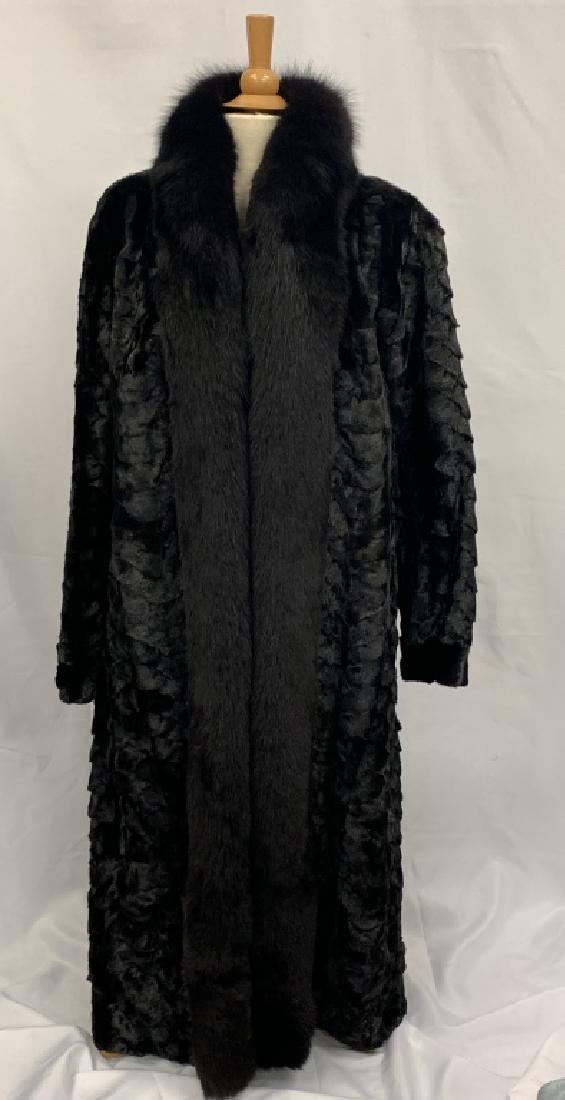 STUNNING FULL LENGTH BLACK RABBIT COAT BY DENA (1 of 4)