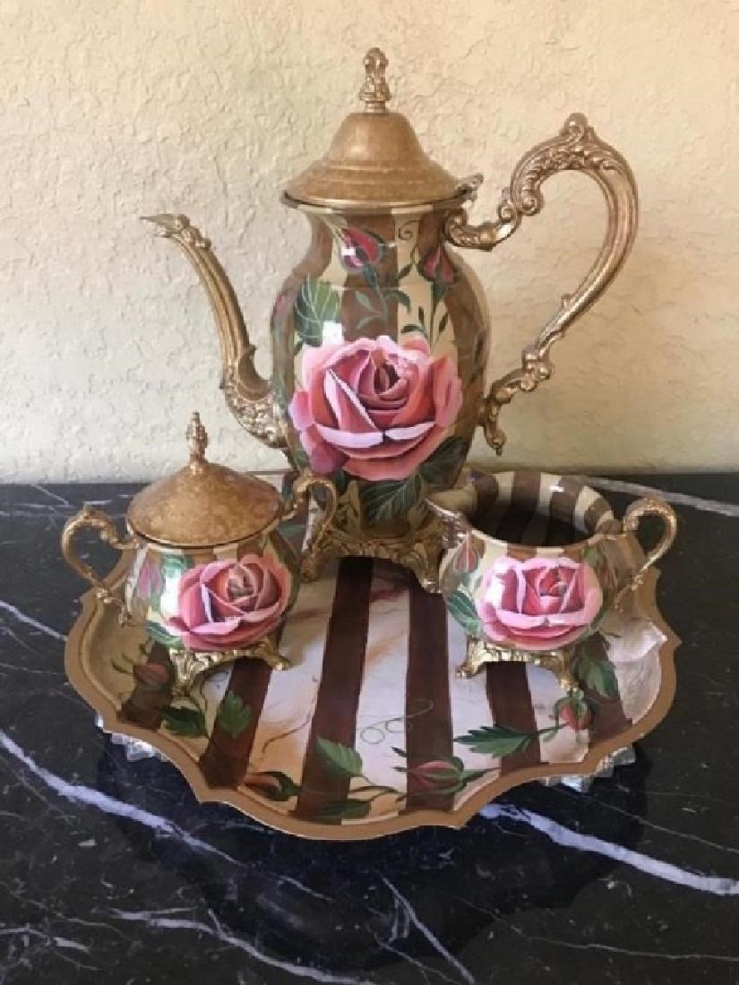 LOVELY HANDPAINTED ONEIDA TEA SET (1 of 1)