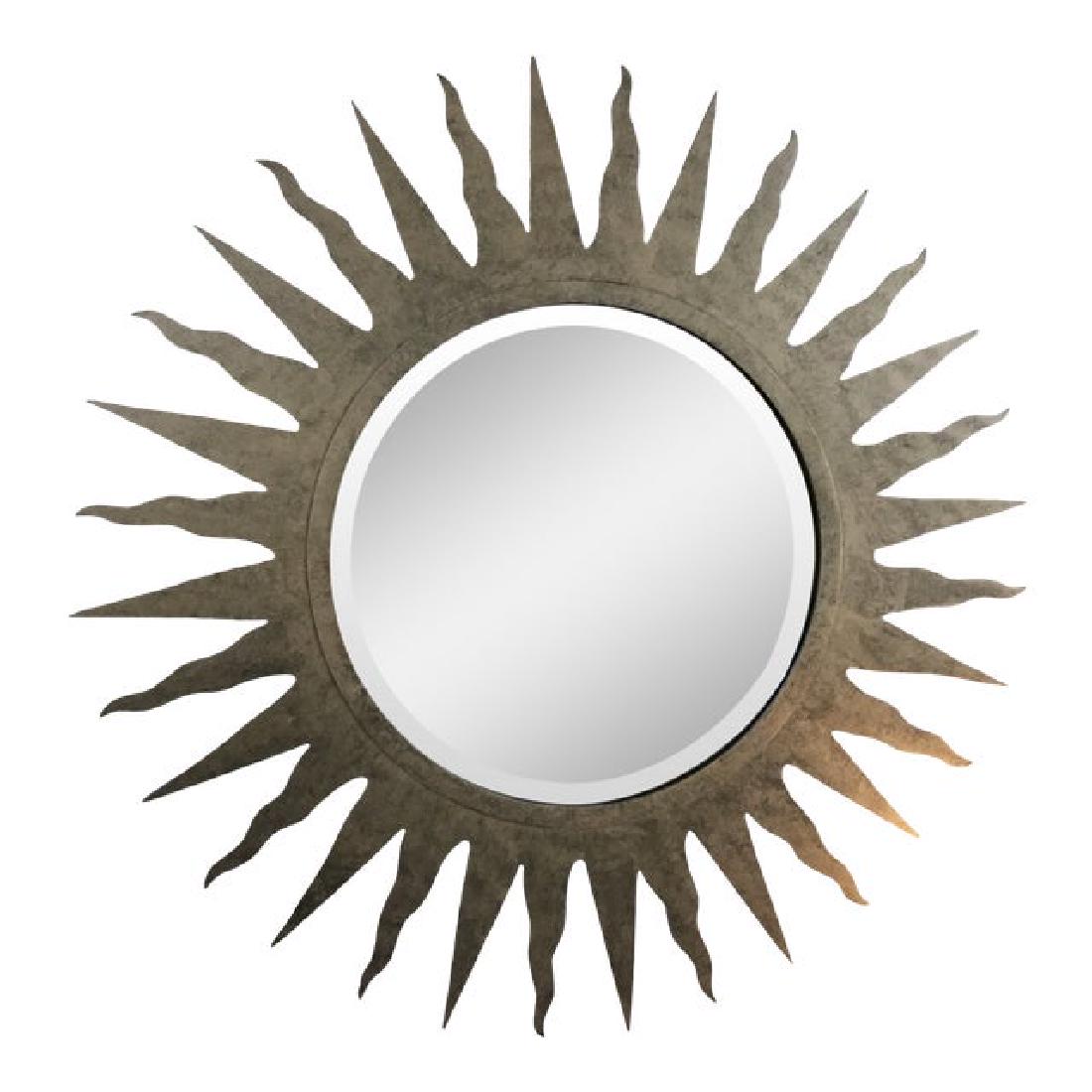 METAL FRAMED SUNBURST MIRROR SUN SOL LARGE: Metal Framed Sunburst MirrorVery nice sunburst mirror that is framed in metal .... very heavy .Dimensions 42"W × 1"D × 42"H
