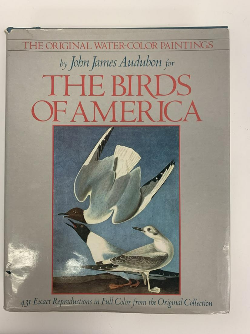 BIRDS OF AMERICA BY JOHN J. AUDUBON ART BOOK: THE ORIGINAL WATER-COLOR PAINTINGS BY JOHN JAMES AUDUBON FOR THE BIRDS OF AMERICAFine blue cloth covered boards (13.5" H x 10.5" W) with gilt lettering along spine. Binding and hinges tight and square