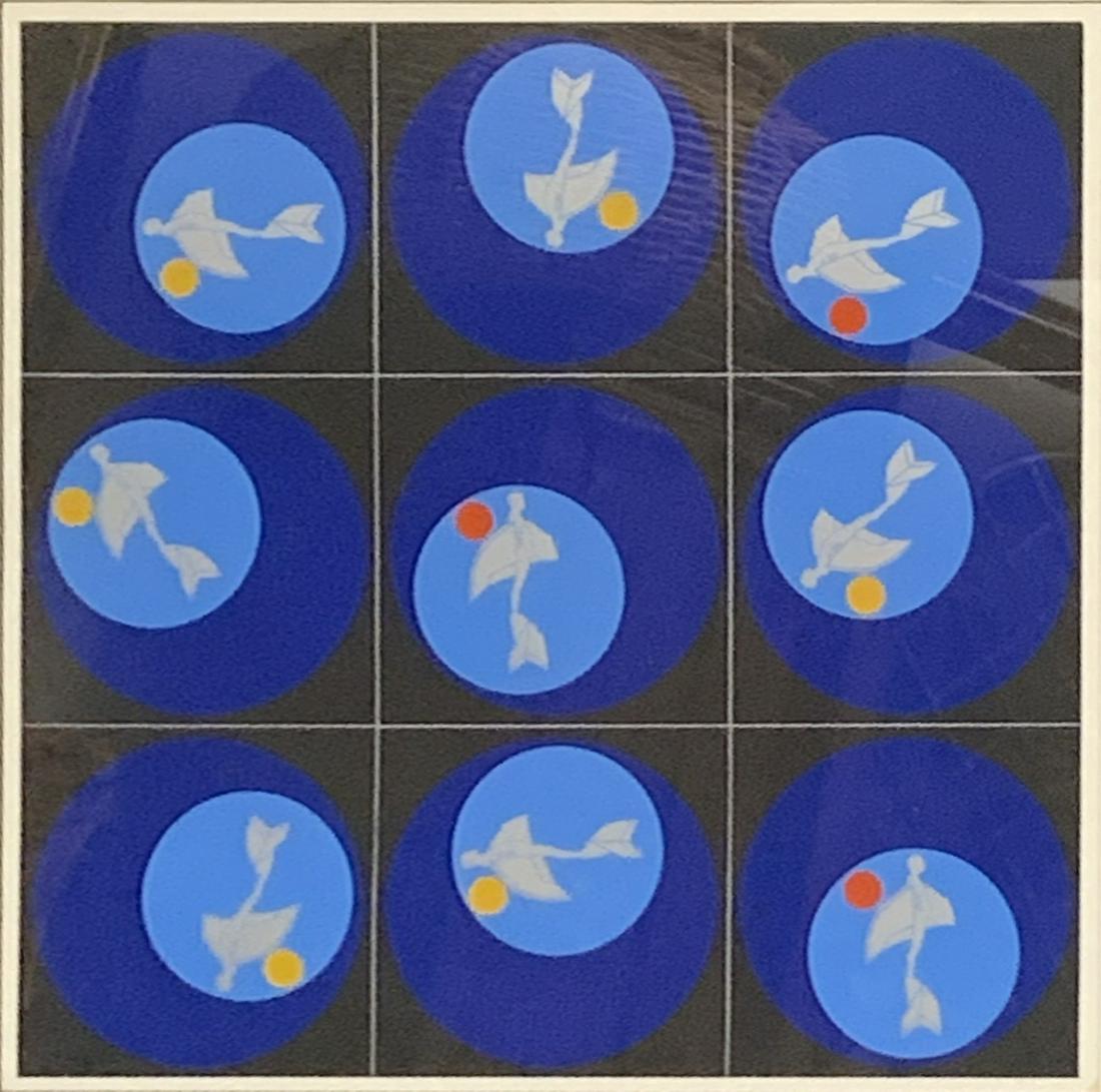 ERNEST TROVA FABULOUS COLORED SIGNED LITHOGRAPH: Ernest Trova 1927-2009 AMERICAN . Ernest Tino Trova was a self-trained American surrealist and pop art painter and sculptor. Best known for his signature image and figure series, The Falling Man, Trov