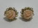 14K Y GOLD CARVED PINK CORAL ROSE EARRINGS